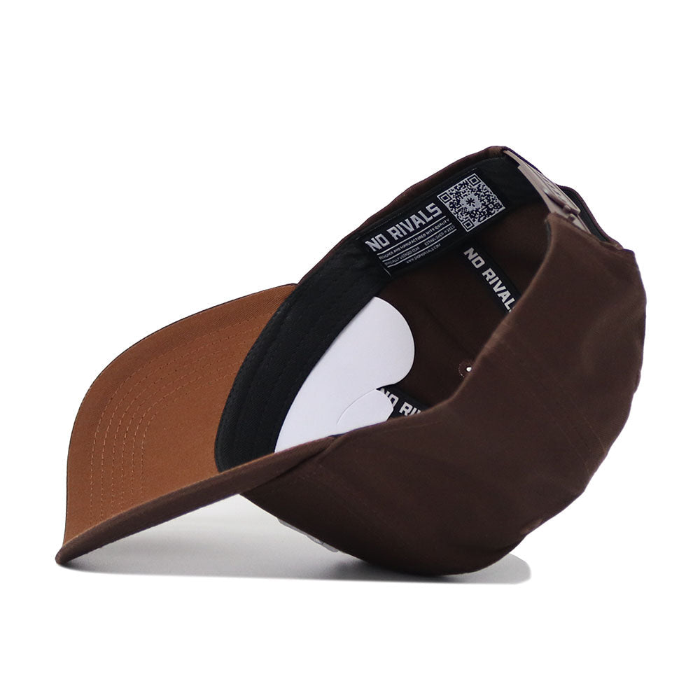 The San Diego State Americano Hat is shown upside down, revealing its inside with a black NO RIVALS sweatband, an adjustable strap with a silver buckle, and a structured fit for lasting style.