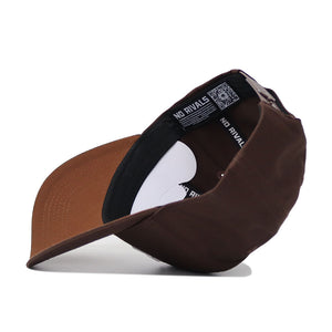 The San Diego State Americano Hat is shown upside down, revealing its inside with a black NO RIVALS sweatband, an adjustable strap with a silver buckle, and a structured fit for lasting style.