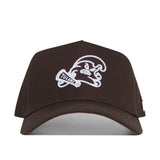 The Tulane Americano Hat is a brown snapback made from high-quality cotton, featuring a white embroidered Tulane Green Wave mascot logo on the front.