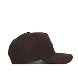 The University of Maryland Americano Hat, a high-quality cotton baseball cap in plain dark brown, is displayed from the side against a white background.