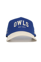 The No Rivals OWLS Established Hat is a blue snapback baseball cap with a white brim, featuring "OWLS" and "EST 1912" on the front—a perfect, officially licensed gameday accessory for true fans.