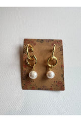 The Pearl Double Hoop Earrings