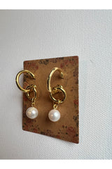 The Pearl Double Hoop Earrings