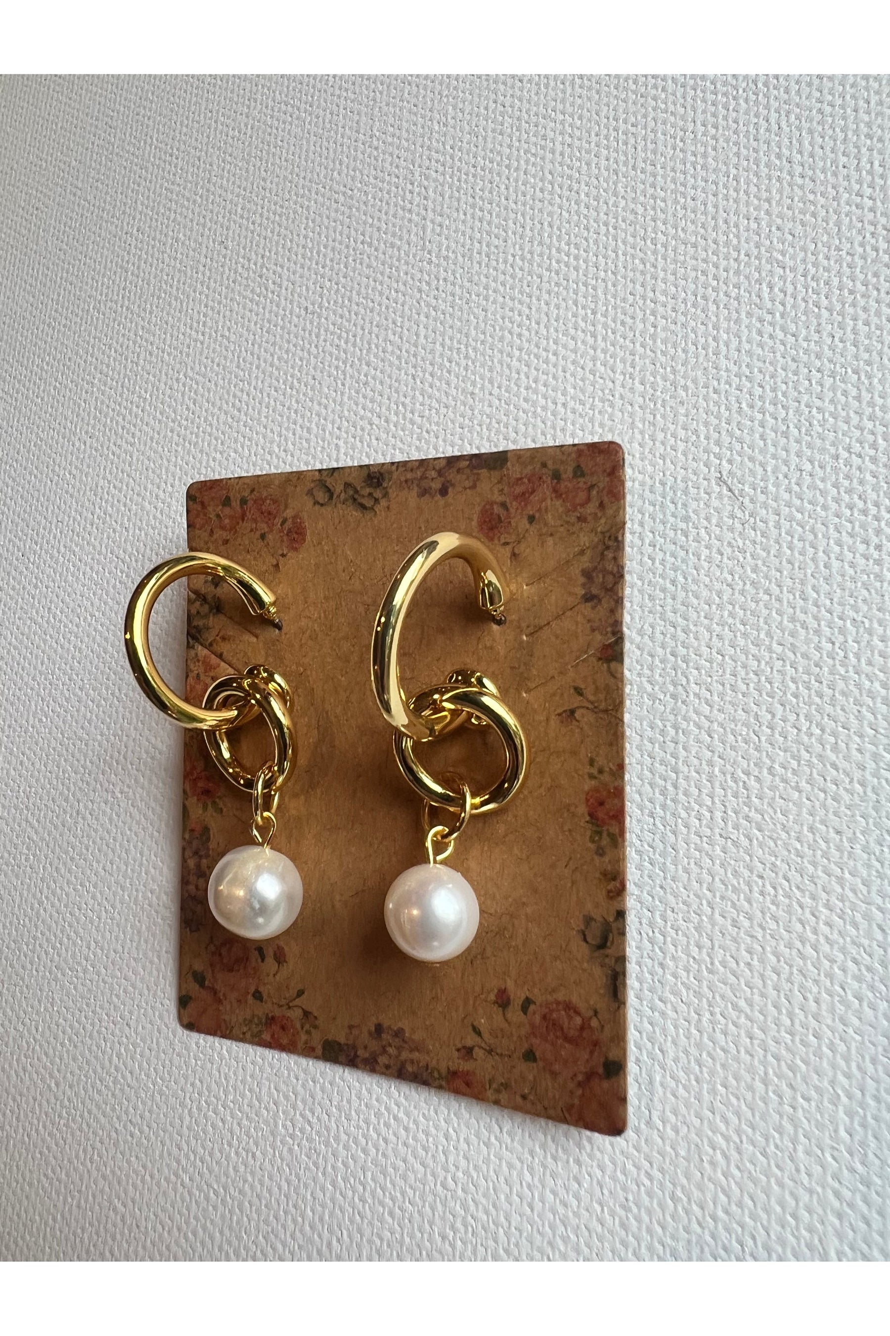 The Pearl Double Hoop Earrings