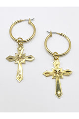 The Gold Cross Hoops