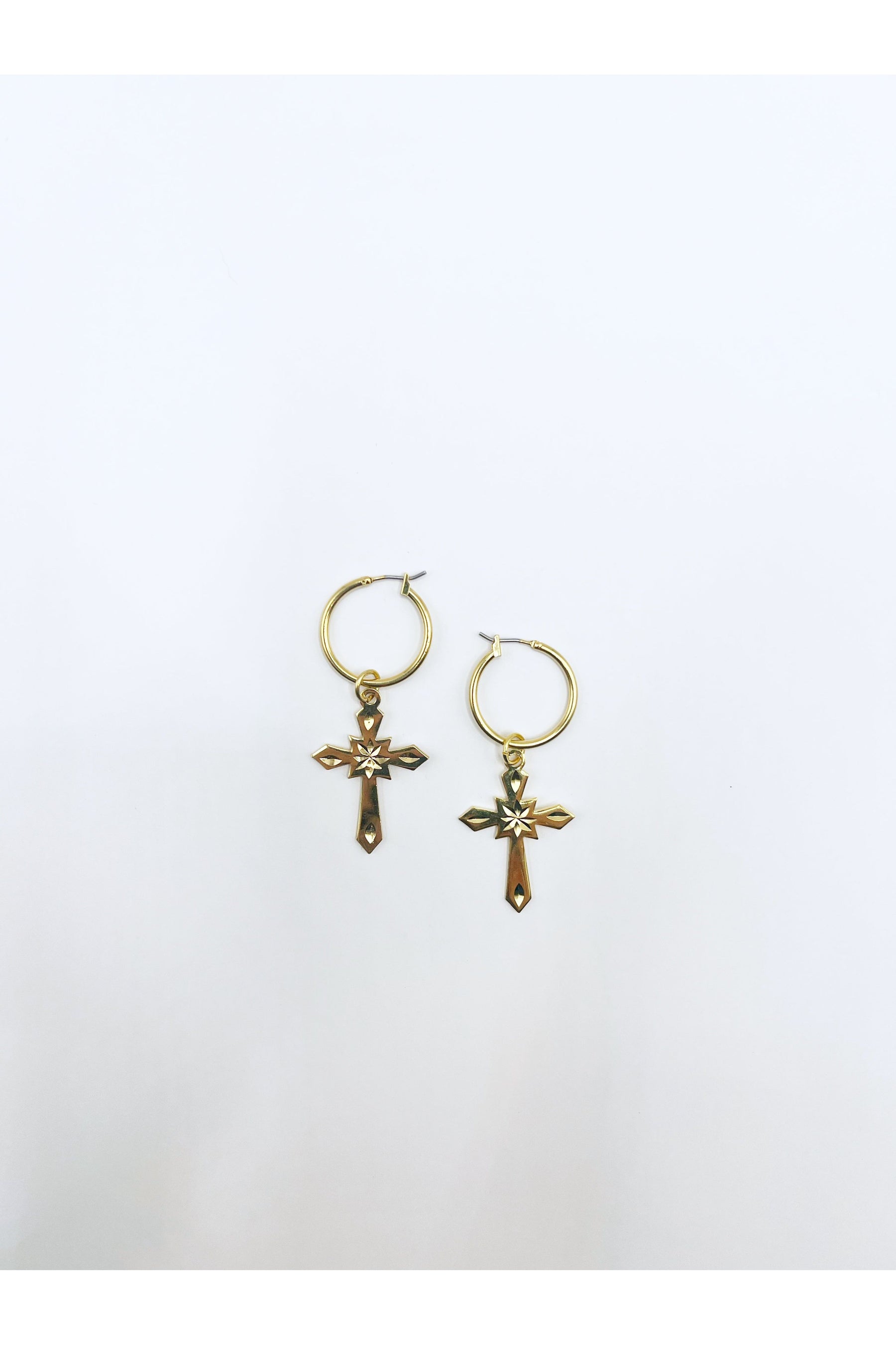 The Gold Cross Hoops