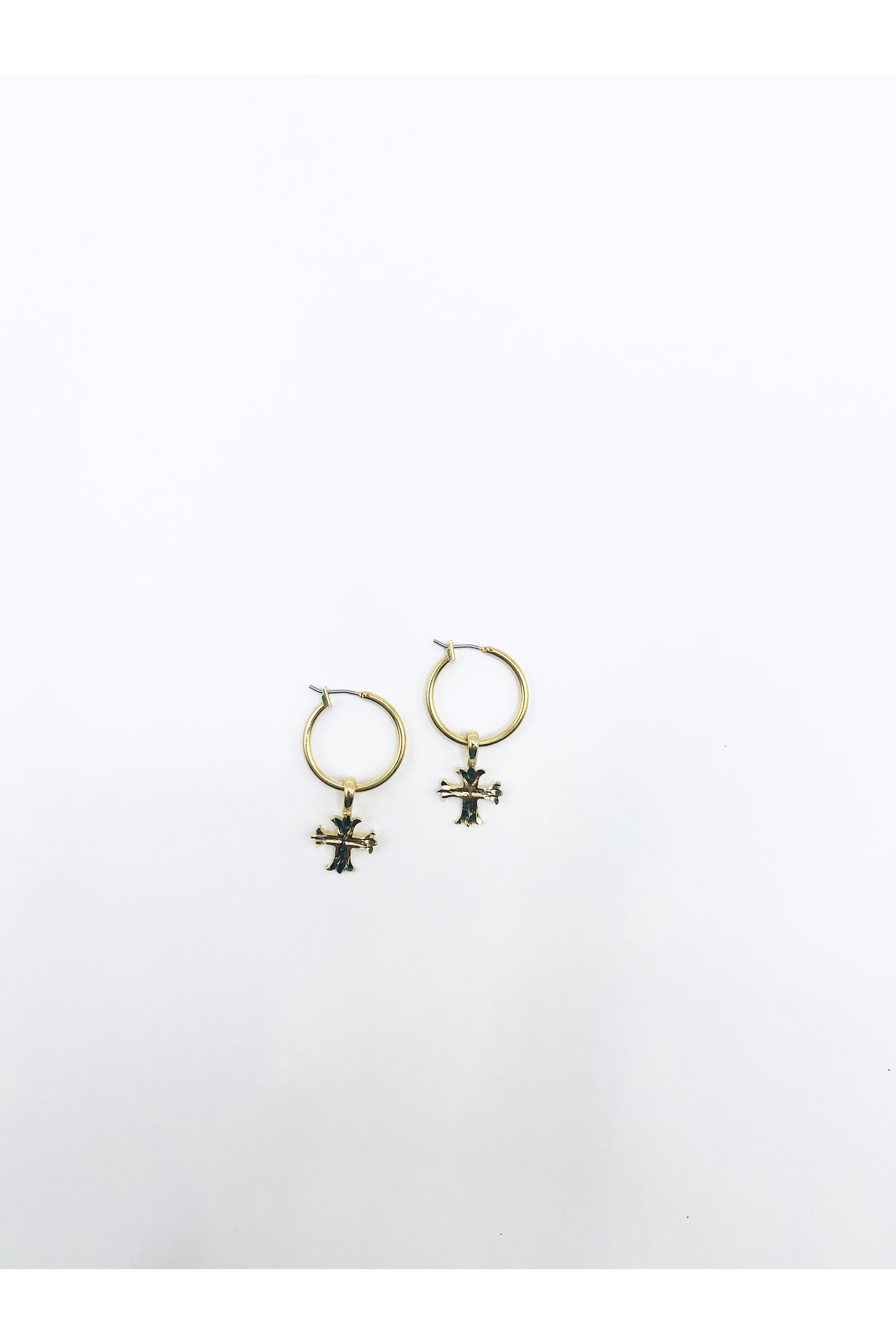 The Gold Cross Hoops