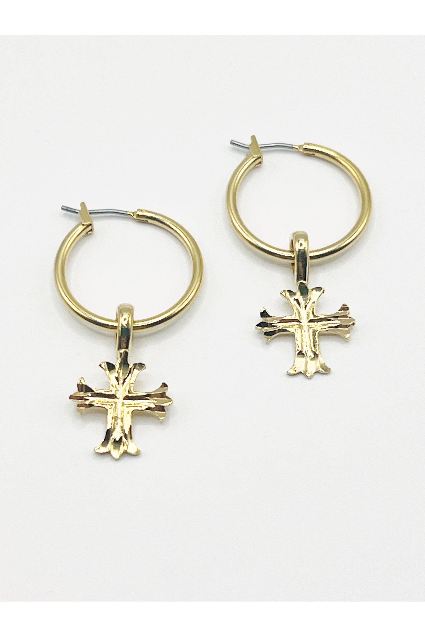 The Gold Cross Hoops
