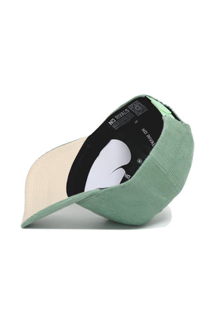 The No Rivals Kentucky Corduroy Hat – Structured in Spring Green features a white back and adjustable snapback.