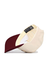 The Arizona State Triangle Game Cap Hat by No Rivals is pictured flipped upside down, showing its structured fit, inner lining, a "NO RIVALS" label, and an inside QR code.