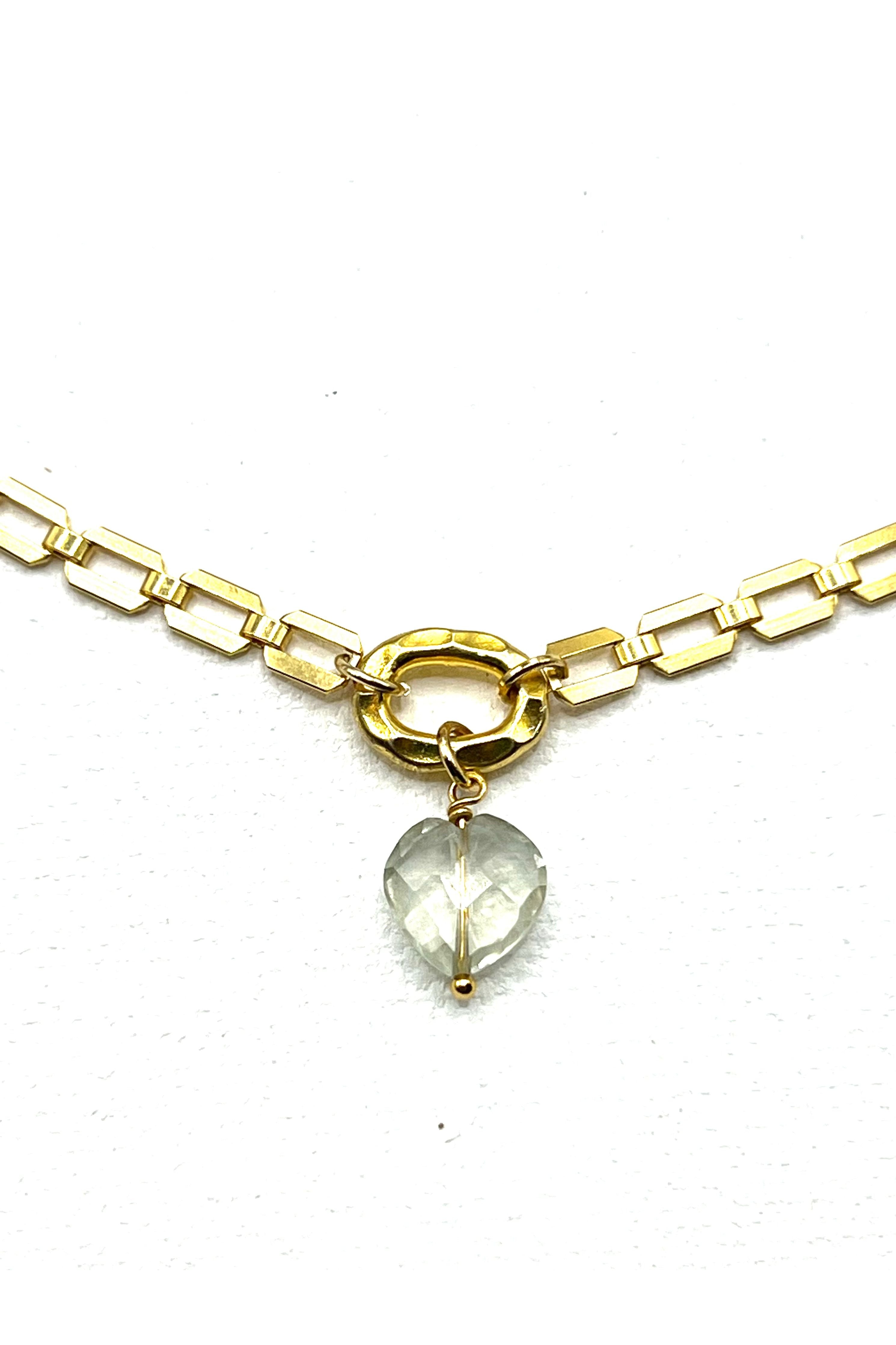 The Green Amethyst Stone Heart Choker