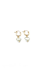 The Green Amethyst Stone Heart Hoops