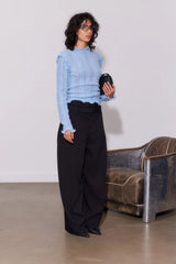 SAEMDI Ice Blue Frill Knit