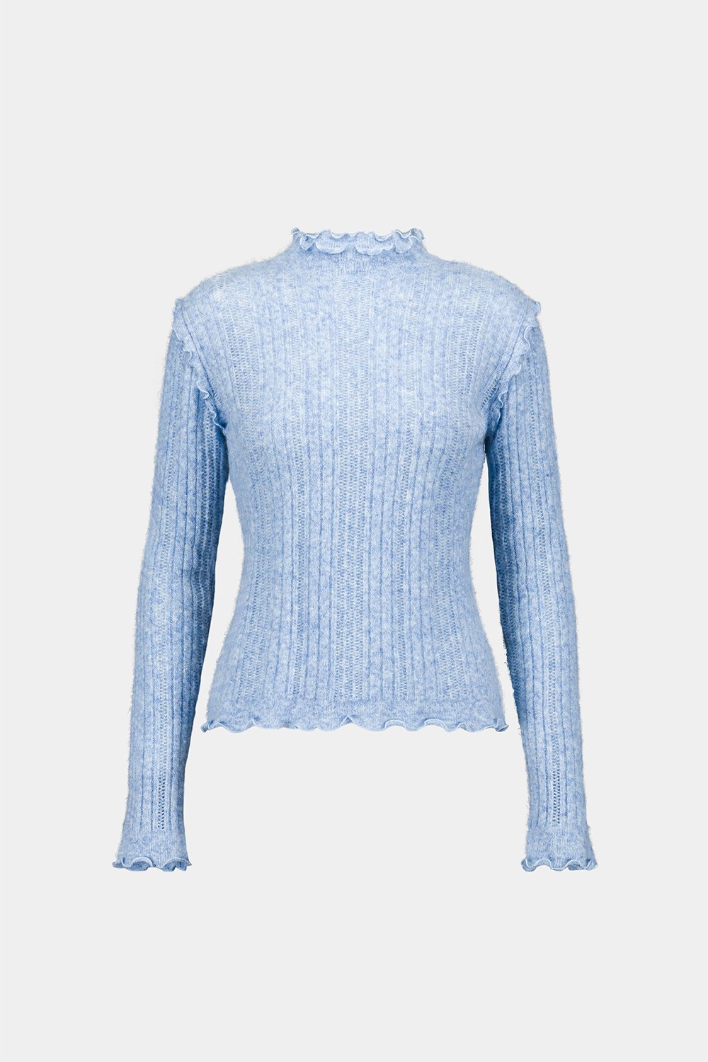 SAEMDI Ice Blue Frill Knit