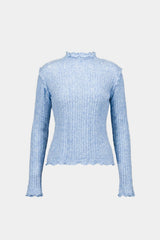 SAEMDI Ice Blue Frill Knit