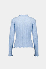 SAEMDI Ice Blue Frill Knit