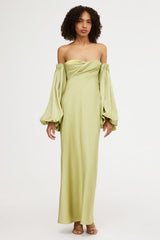 Danika Off Shoulder Dress Matcha
