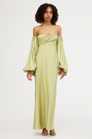 Danika Off Shoulder Dress Matcha