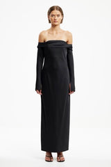 Nadia Long Sleeve Maxi Dress Black
