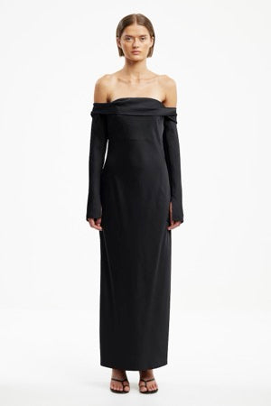 Nadia Long Sleeve Maxi Dress Black