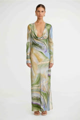 Bianca Long Sleeve Dress Lavender Marble