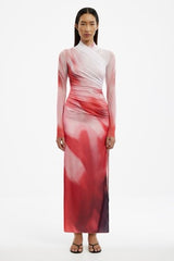 Brianna Long Sleeve Maxi Dress Rosewater Haze