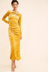 Narin Long Sleeve Dress Brass