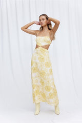Maeve Maxi Dress Gold Poppy Floral
