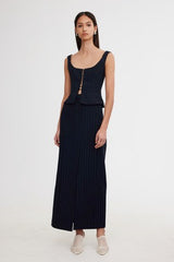Sinead Skirt Midnight Pinstripe