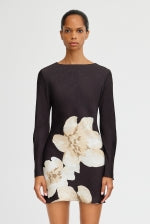 Alia Mini Dress Charcoal Botanic