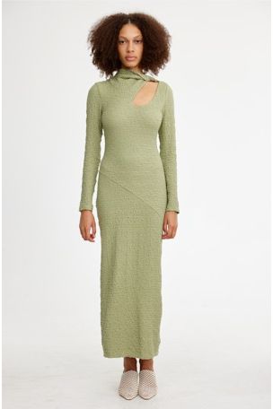 Brielle Long Sleeve Midi Dress Sage