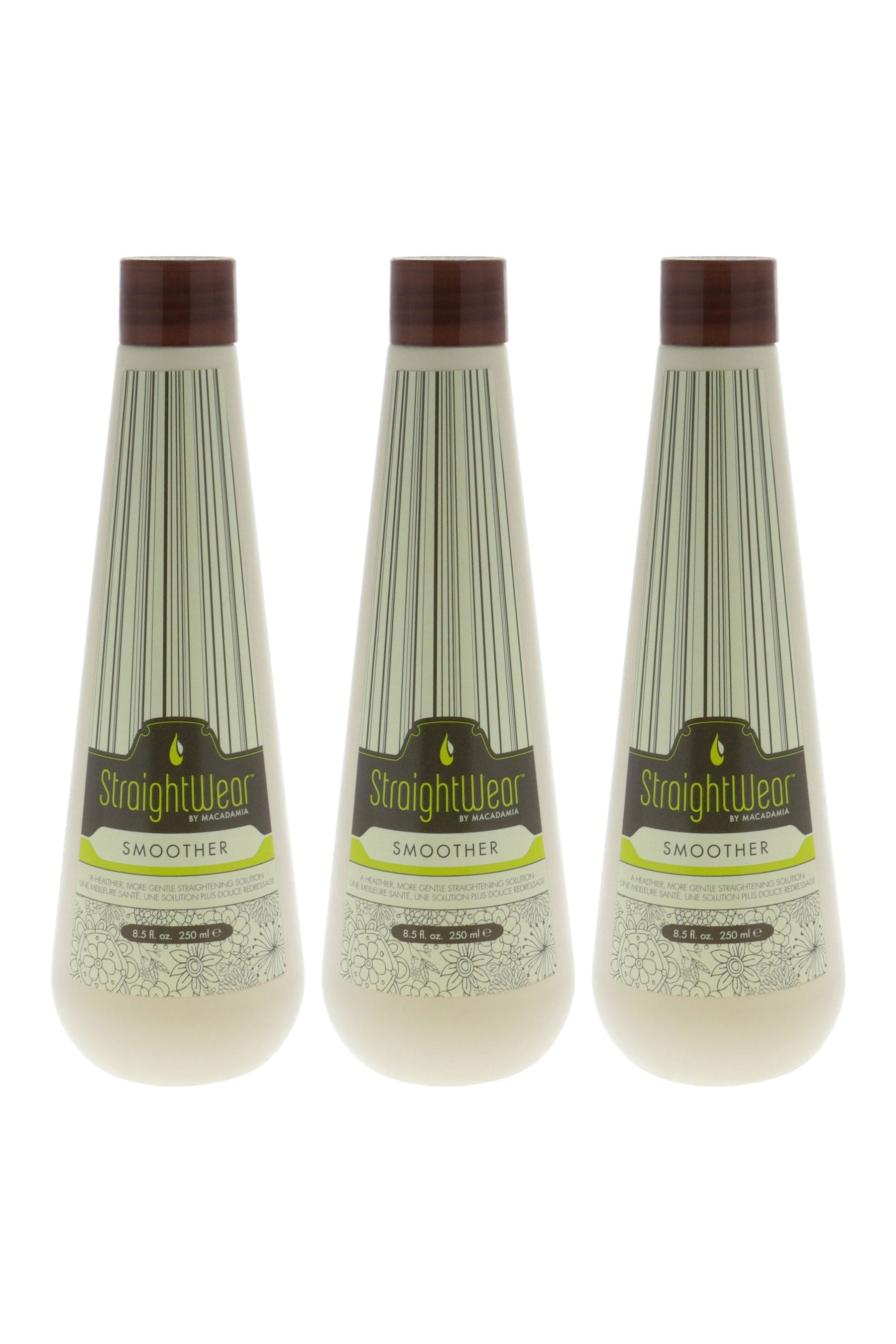 Straightwear Smoother Straightening Solution by Macadamia Oil for Unisex - 8.5 oz Treatment - Pack of 3