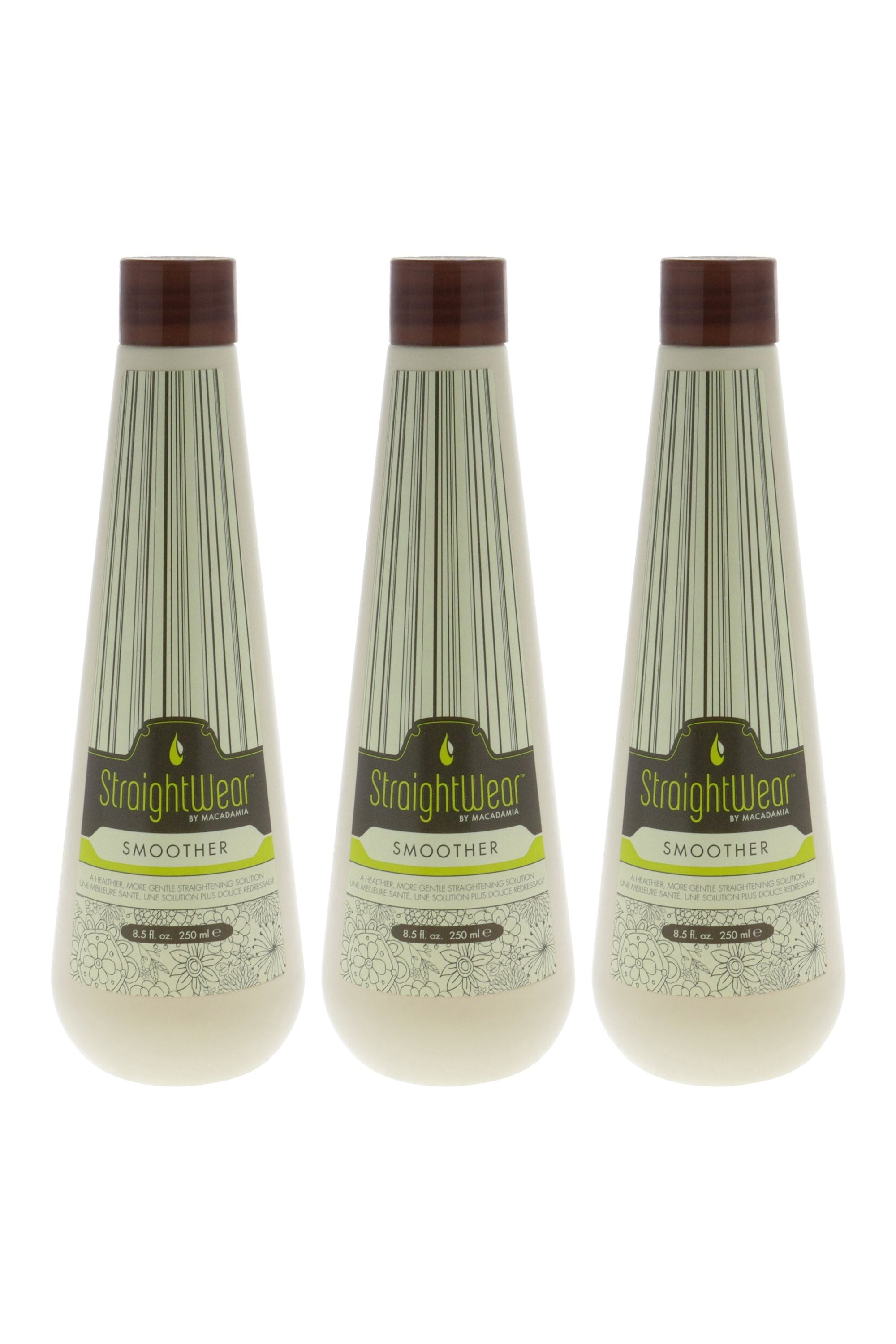 Straightwear Smoother Straightening Solution by Macadamia Oil for Unisex - 8.5 oz Treatment - Pack of 3