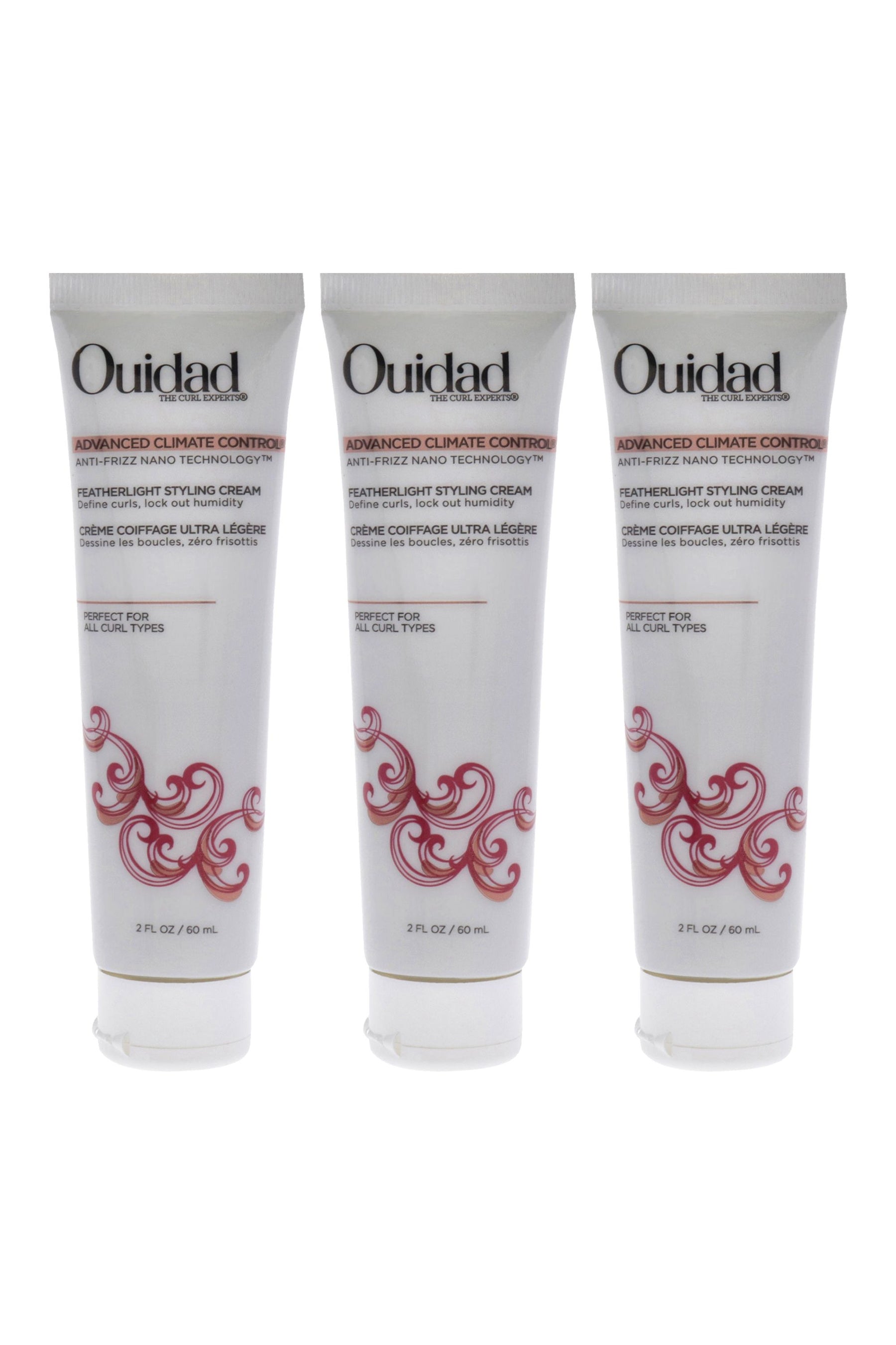 Advanced Climate Control Featherlight Styling Cream by Ouidad for Unisex - 2 oz Cream - Pack of 3
