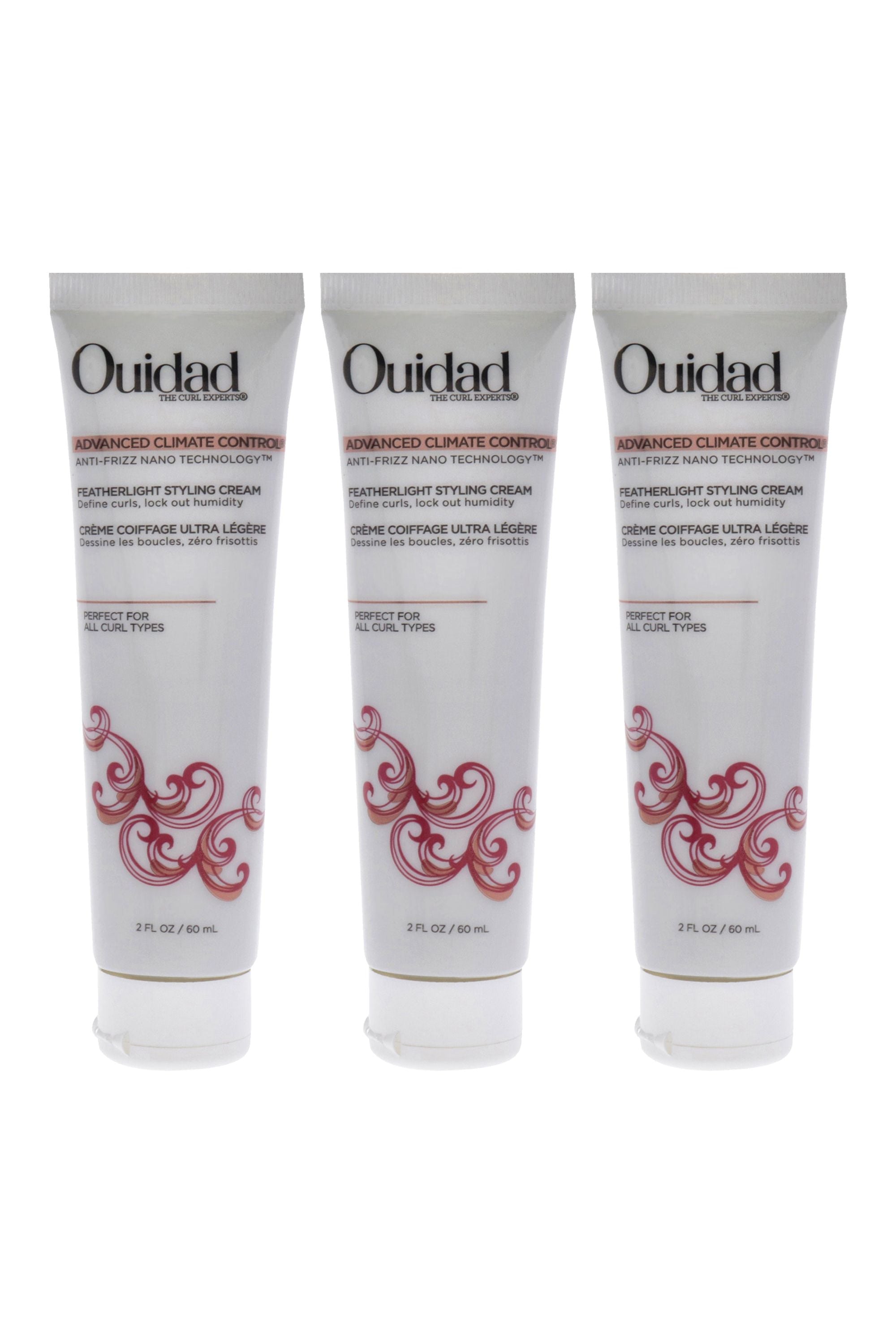 Advanced Climate Control Featherlight Styling Cream by Ouidad for Unisex - 2 oz Cream - Pack of 3