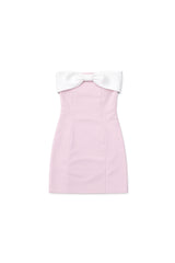 James Pink With White Bow Dress