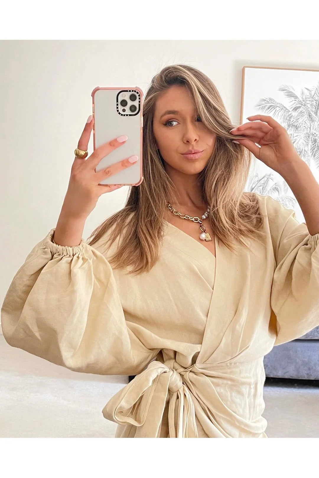 @siennaespie in Significant Other Kenna Dress - Sand