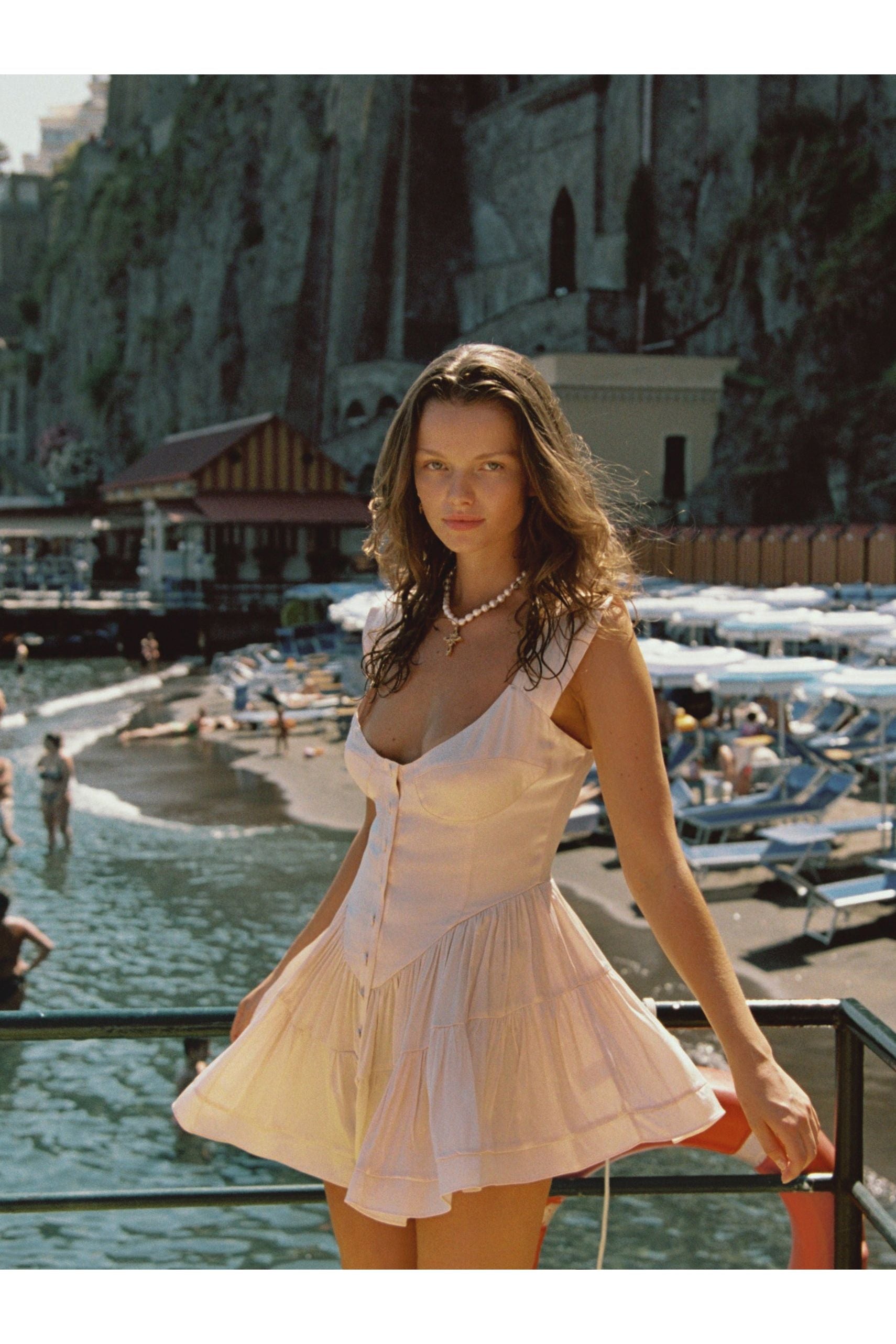 The Elisabeth Romper Dress - Cream Satin