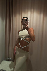 @hollyleeboorman in Bec + Bridge Lauryn Knit Skirt - Cream/ Sand