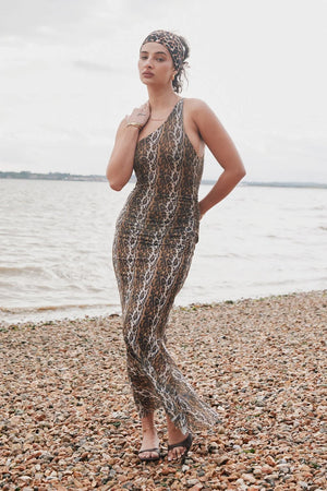 House of Sunny Leopard Asymmetric Dress