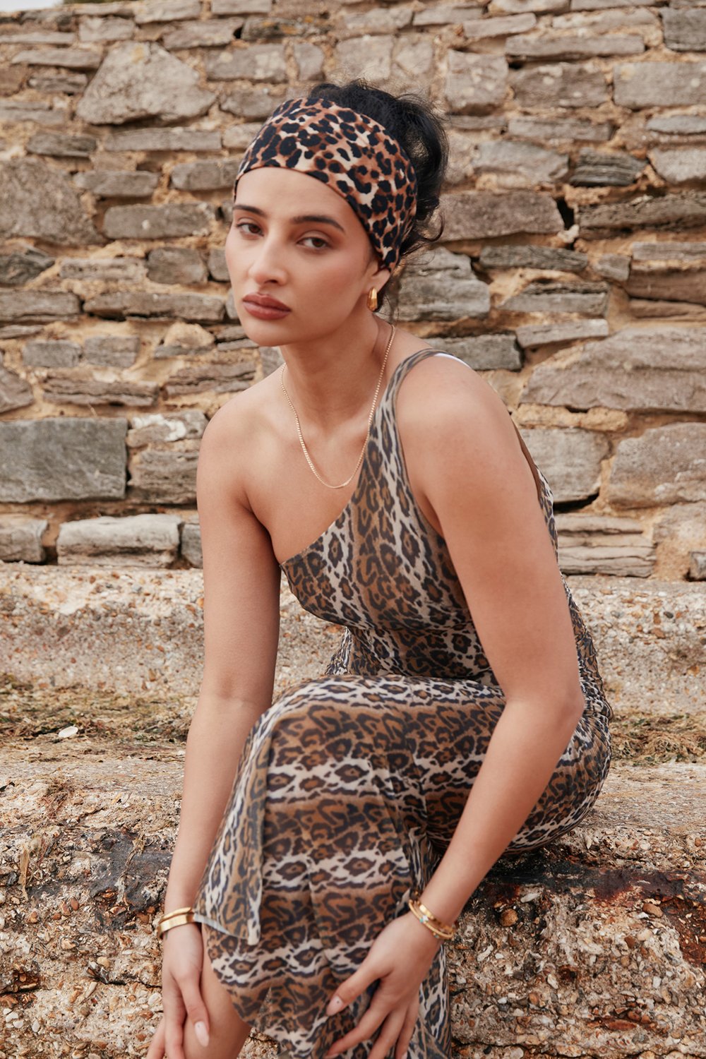 House of Sunny Leopard Asymmetric Dress
