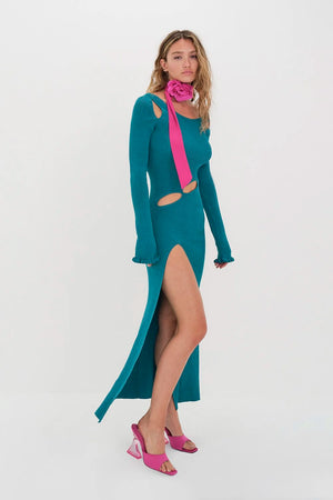 For Love & Lemons Lorelei Maxi Dress - Blue