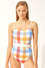 Solid & Striped The Nina Belt One Piece - Beach Plaid