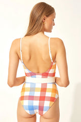 Solid & Striped The Nina Belt One Piece - Beach Plaid
