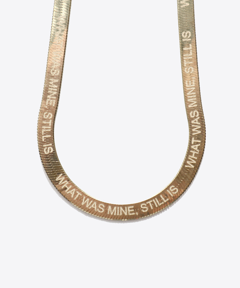 What Was Mine Still Is Herringbone Chain Necklace | Gold