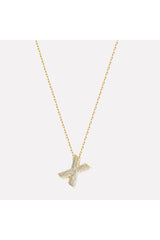 The Pave Single Block Initial Necklace | Silver