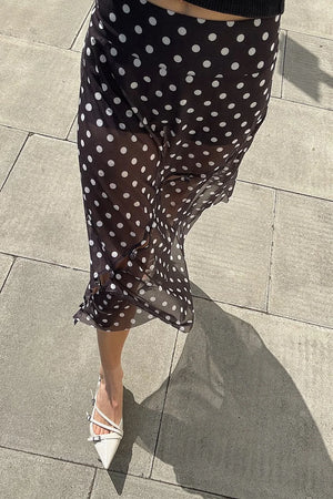 @bessiboo___ in House of Sunny Polka Dot Mesh Printed Skirt