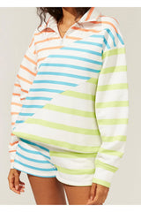 Solid & Striped The Pullover - Colorblocked Stripe Ocean