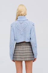 For Love & Lemons Rebecca Heart Sweater - Blue