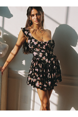 The Elisabeth Romper Dress - '90s Rose Print